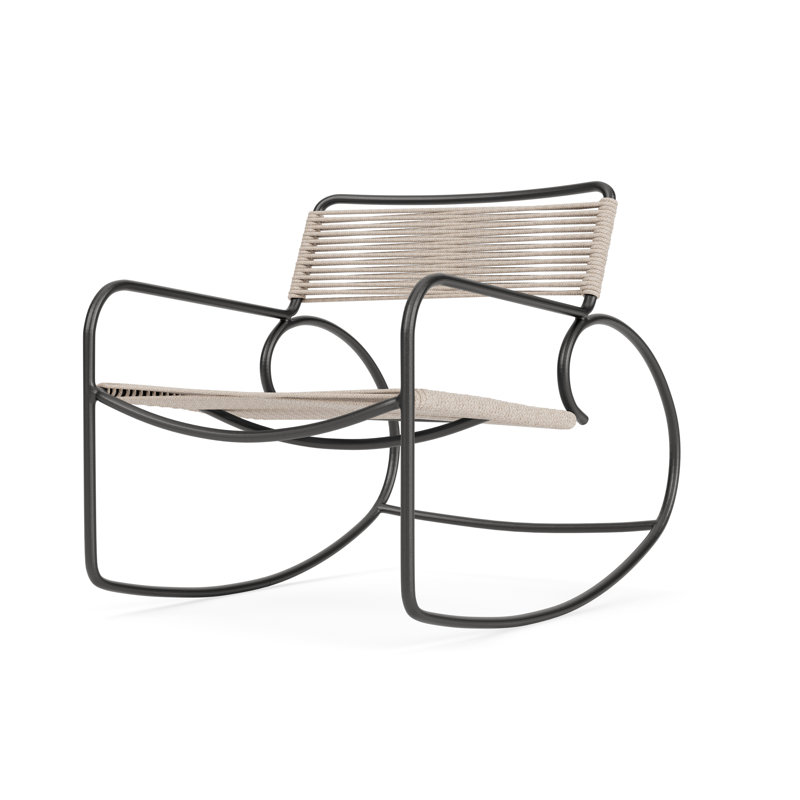 Walter Lamb Outdoor Rocker Chair, Dove/Beige