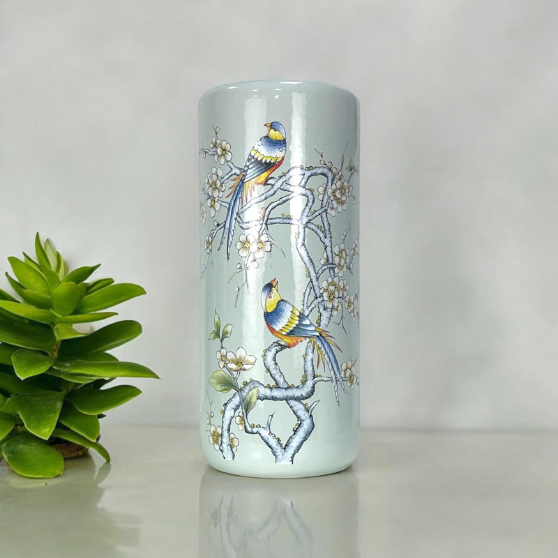 Arjona Ceramic Umbrella Stand - Antique Glazed Umbrella Holder, Walking Stick Stand and Decorative Floor Vase