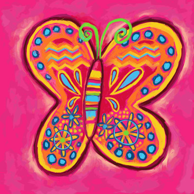 " Kid Style Butterfly " Painting Print