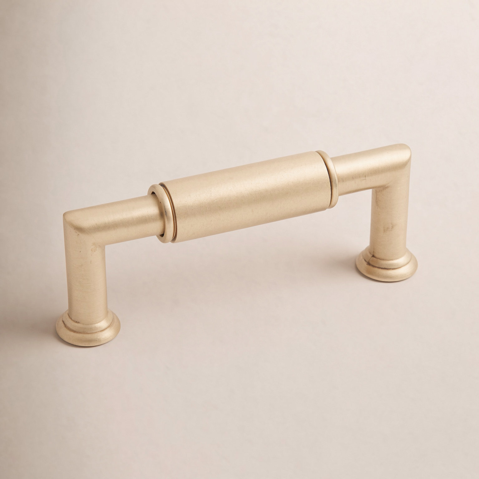 Cylinder 3" Bar Cabinet Pull, Satin Brass