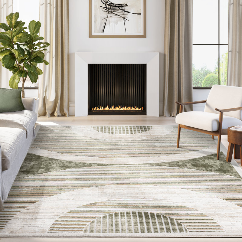 Tapis vert moyen Abani Rugs Meidinger, Rectangle 5 pi 3 po x 7 pi 6 po