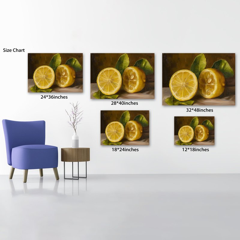 Drew, décor de toile rustique, images de cuisine de fruits, œuvre d'art de citron vibrant pour la cuisine murale, impression murale, 12 x 18 pouces