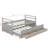 Twin Size Bed Guest Bed With Trundle And 3 Storage Drawers, Platform Bed With Headboard & Footboard-411443798