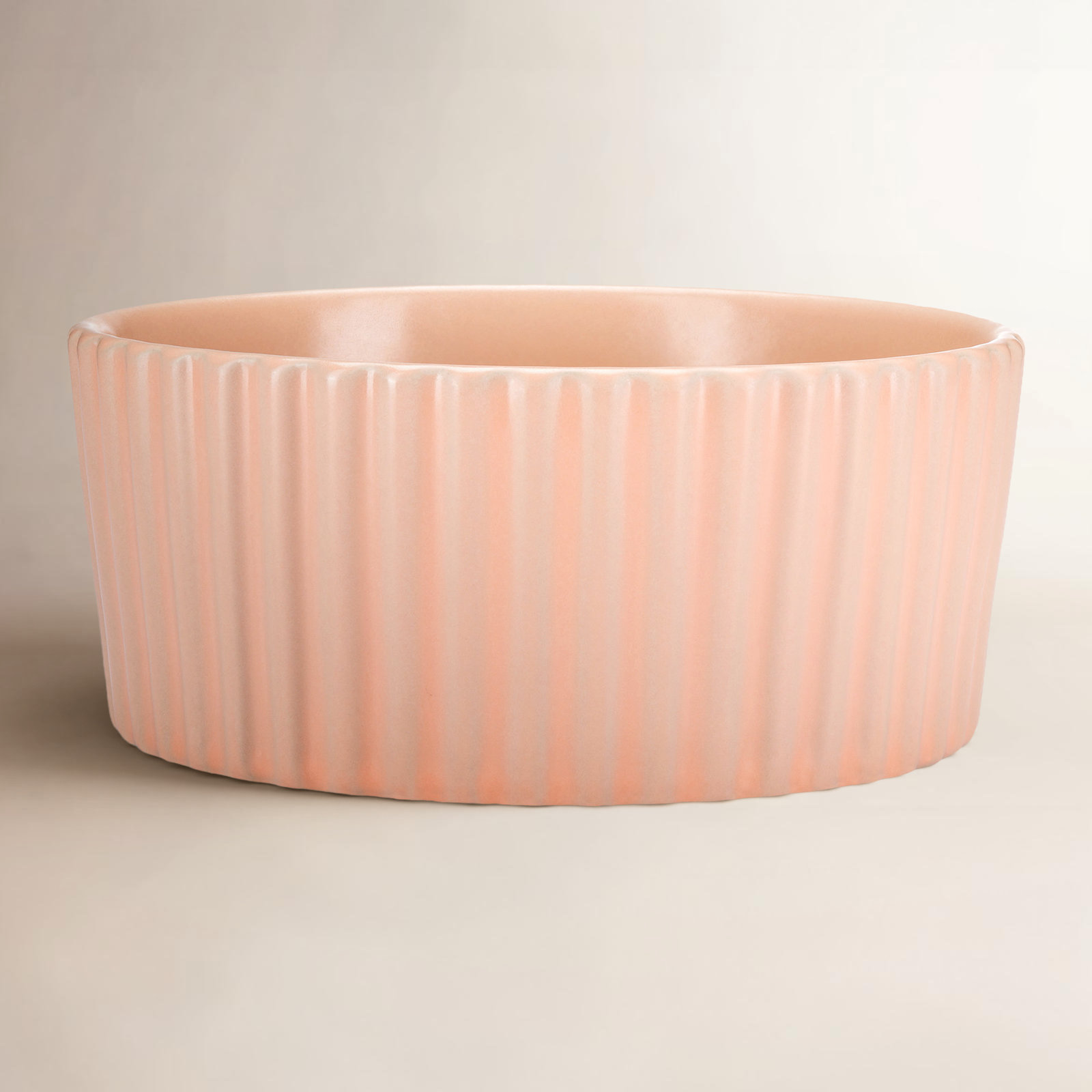 Ripple Ceramic Dog Bowl, Medium, Rose
