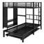 Lit superposé en métal avec garde-robe, lit gigogne, bureau pliable, échelles-806711190