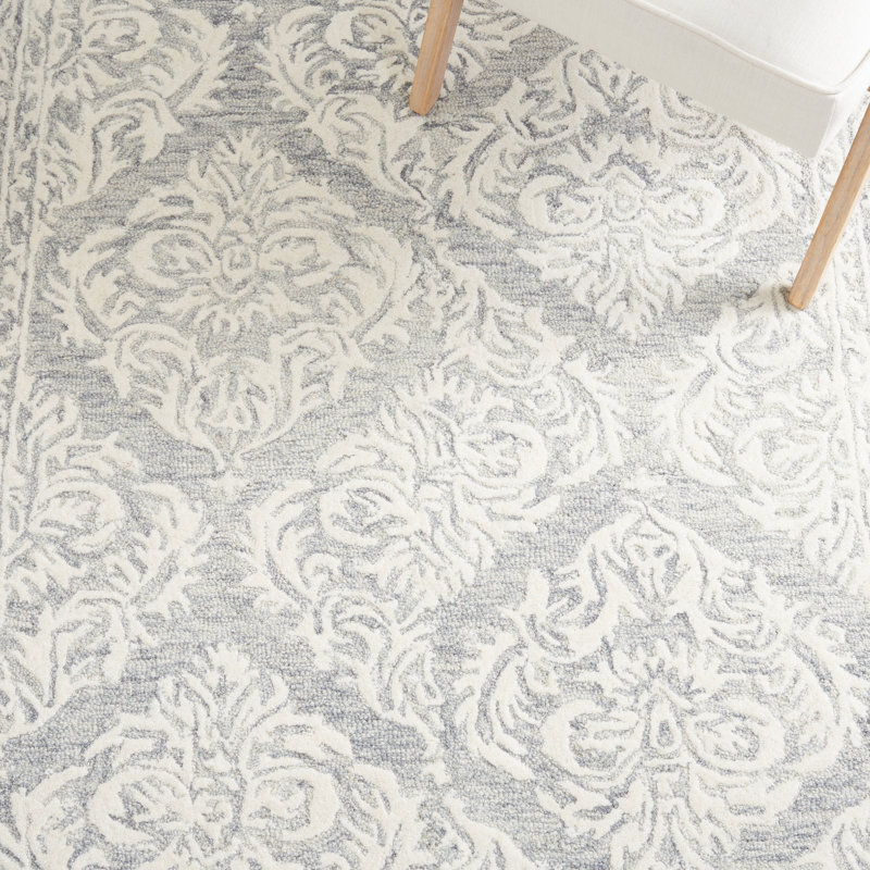 Tapis en laine et coton touffeté à la main Eldwun, Rond 6 pi