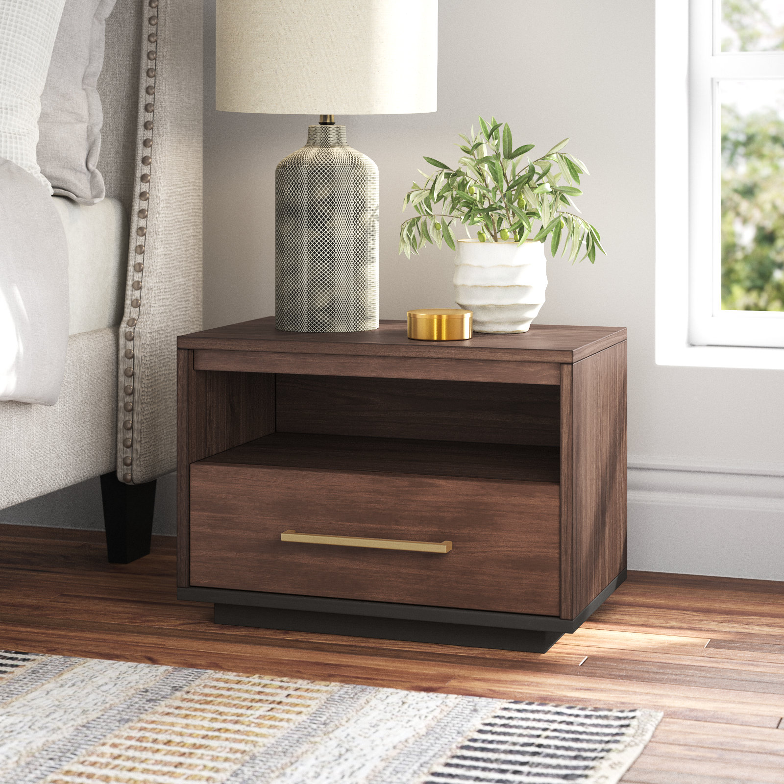 Roxie Acacia Nightstand, Brown
