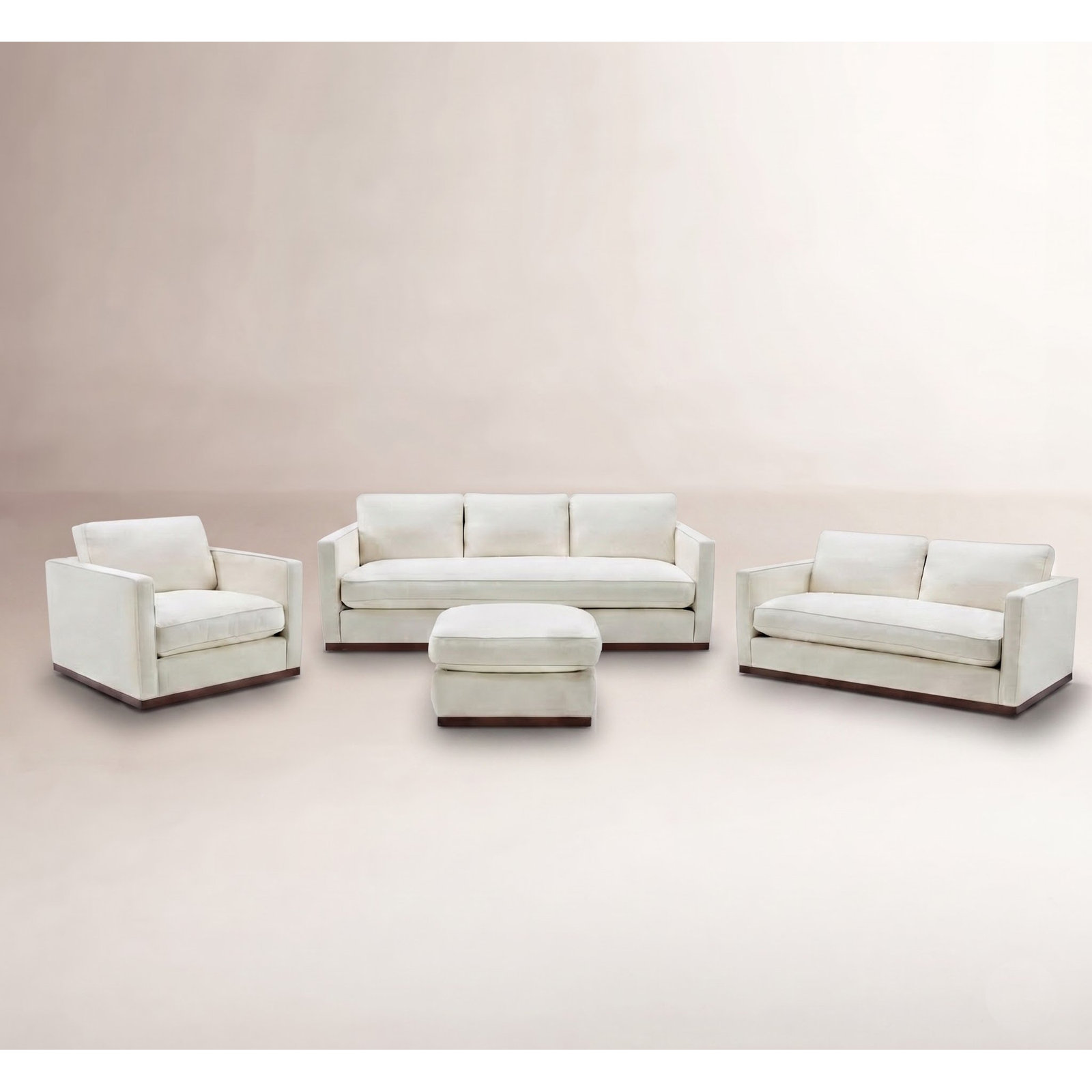 Bobbi 4-Piece Linen Living Room Set, Flanigan Cotton