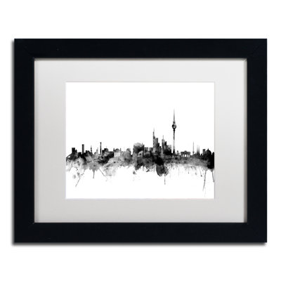 « berlin allemagne horizon b&w », impression encadrée