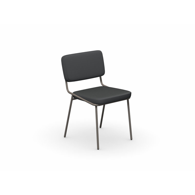 Sixty Upholstered Dining Chair with Metal Frame, Black, Matt Taupe