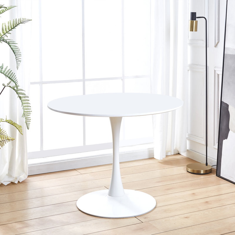 31.5'' Round Pedestal Dining Table, White