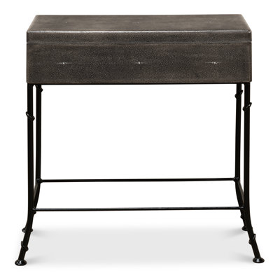 Table de bout en cuir chagrin 
