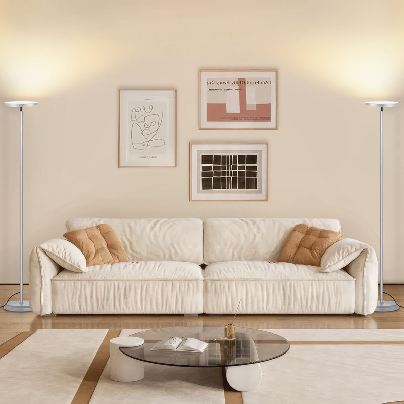 Kaweh 70.87'' Smart LED Floor Lamp - WiFi & Remote Control, Dimmable Lighting for Living Room, Silver Grey