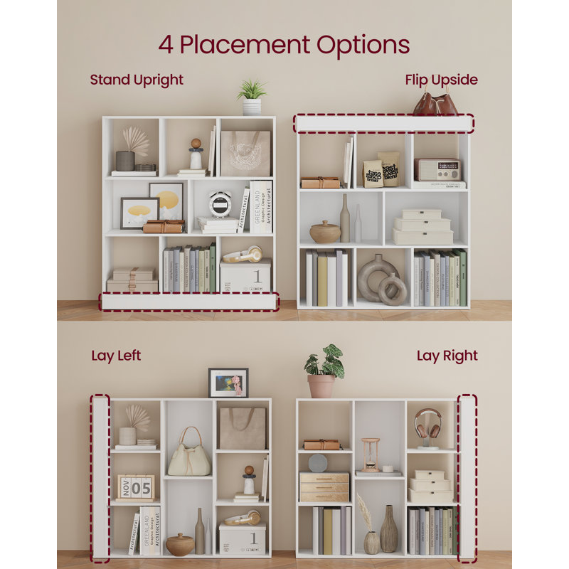 Bibliothèque à 3 niveaux, bibliothèque, étagère à livres, pour salon, bureau personnel, salle à manger, Blanc