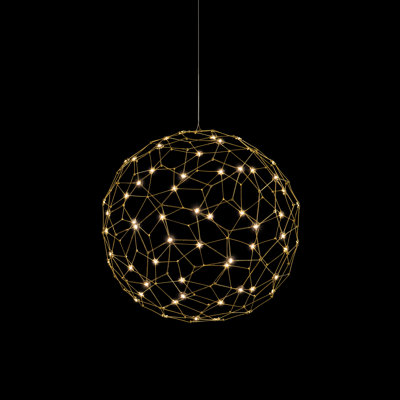 Spheris LED Globe Pendant in Natural Brass