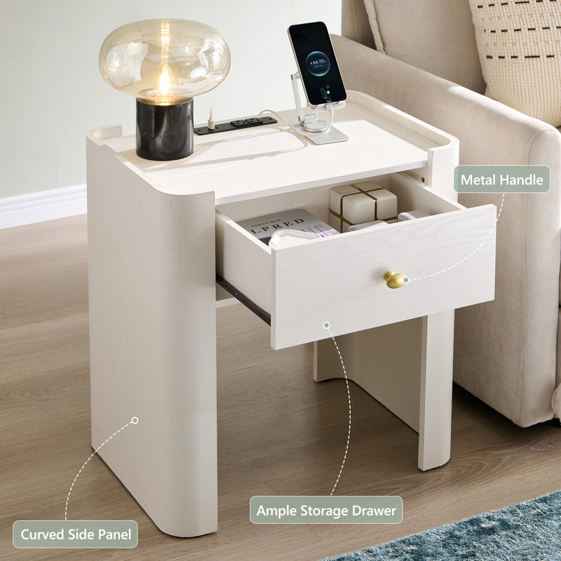  Ensemble de 2 tables de bout Modern Modern, Blanc