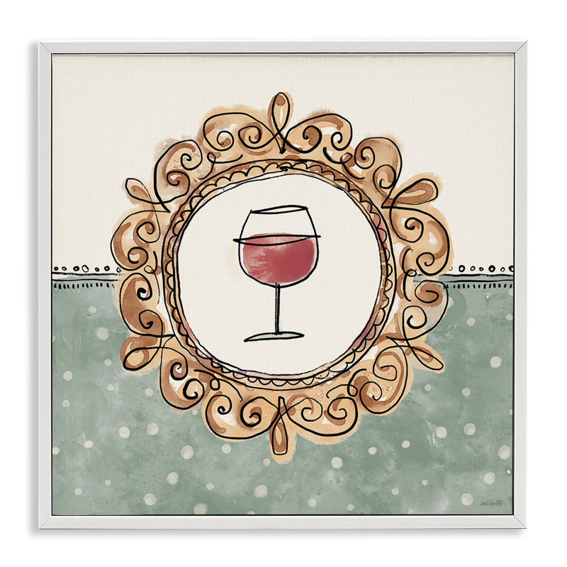 Vin avec bordure classique, estampe numérique par Anne Tavoletti, H 12 po x l 12 po, Giclée encadrée blanc bord de mer