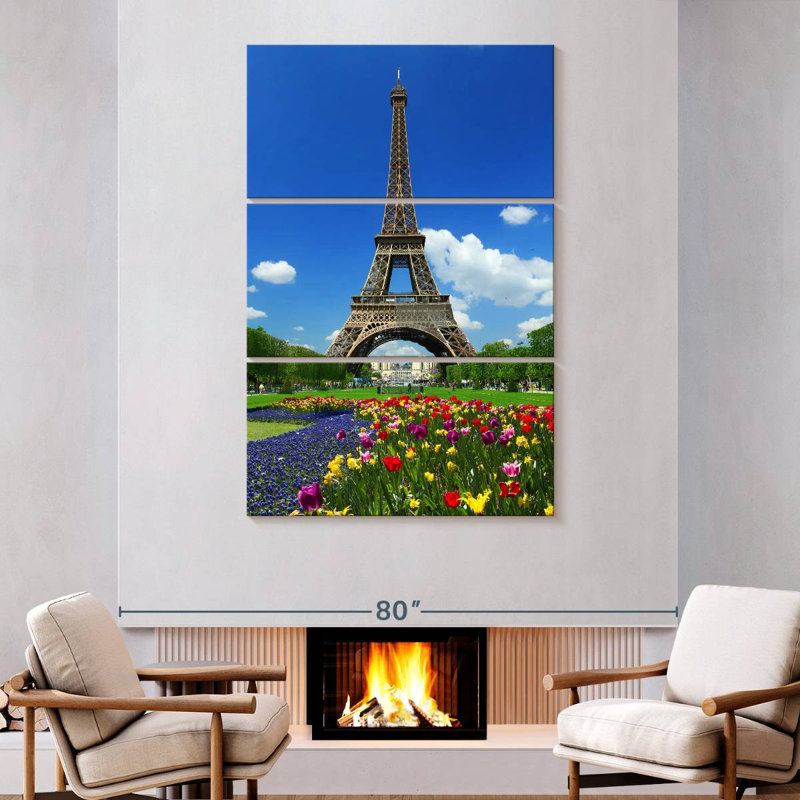 Eiffel Tower At Springtime, 74" H x 48" W