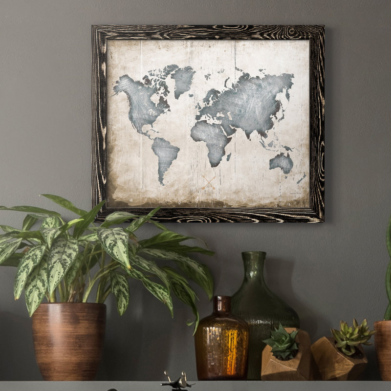 Carte industrielle - reproduction de cadre photo sur toile, H 17 po x l 20 po x P 1 po, Cadre noir