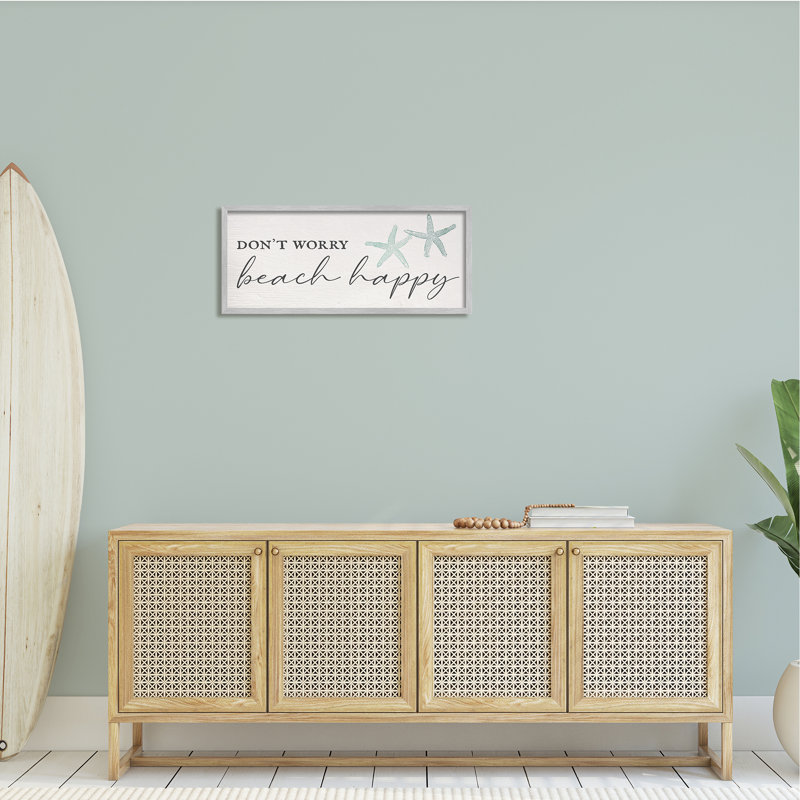 «Don Wont Beach Happy», H 30 po x l 30 po x P 1,5 po, Estampe numérique Farmhouse