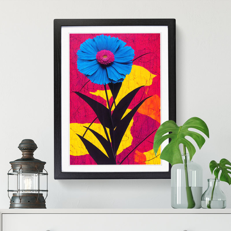FRM-V0523-365X Carnation Flower - Single Picture Frame Print, Black Framed, 46cm H x 34cm W x 2cm D