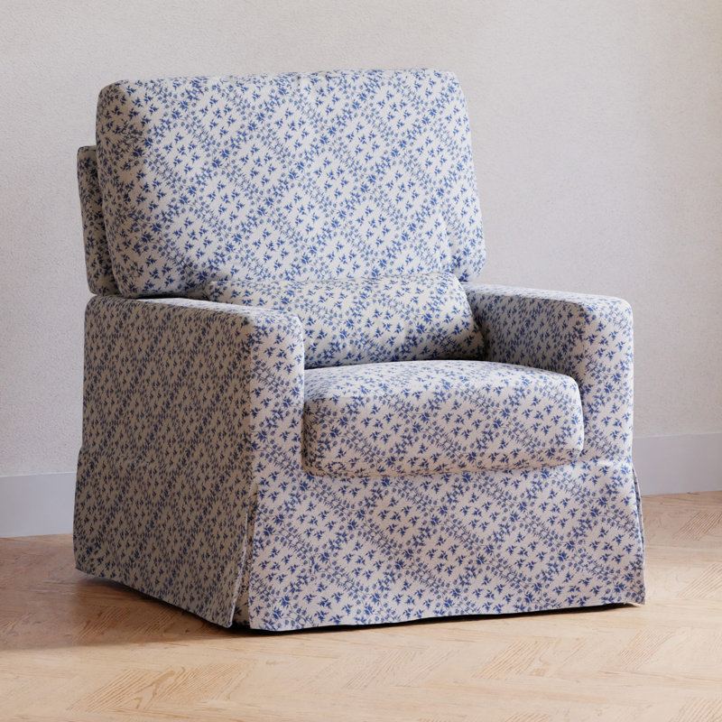 Crawford Pillowback Comfort Swivel Glider, Blue
