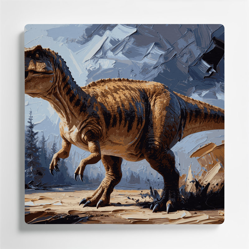 «Dinosaur Edmontosaurus», art mural en métal noir, H 12 po x l 12 po
