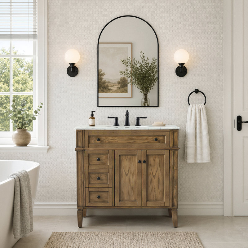 Meuble-lavabo simple l 36 po x P 22 po x H 35 po Rivers, Bois flottant