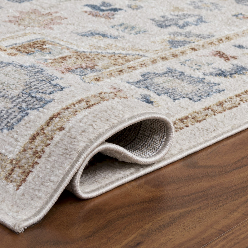 Mayhill Oriental Area Rug in Beige/Rust/Blue, Runner 2'2" x 8'