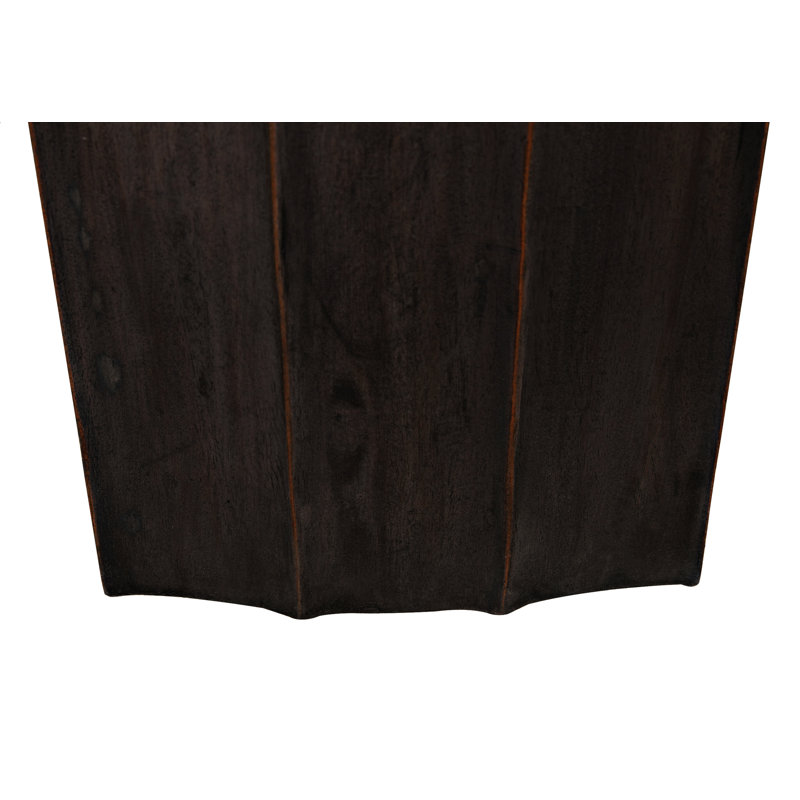 Table de bout cannelée en bois massif à 6 pieds