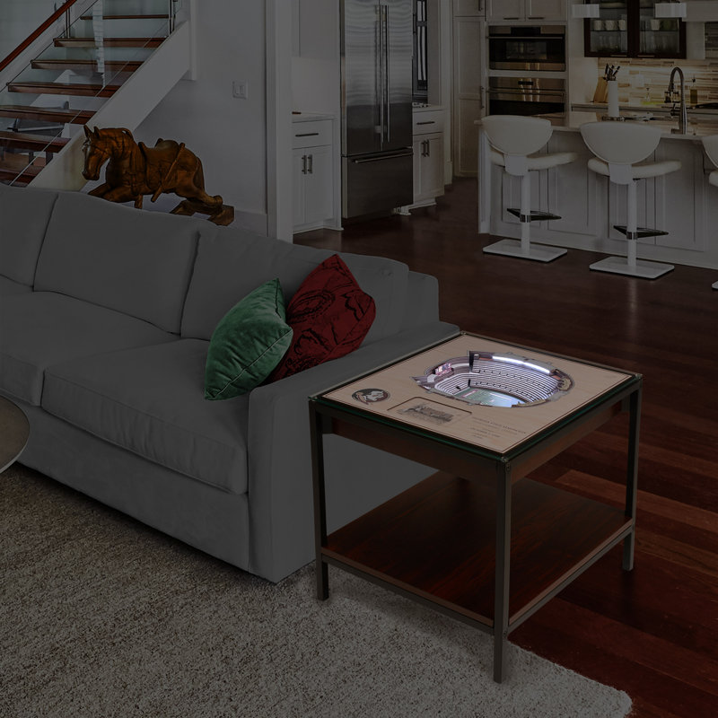 Florida State Seminoles 3D Stadium Black Metal and Wood Accent Table