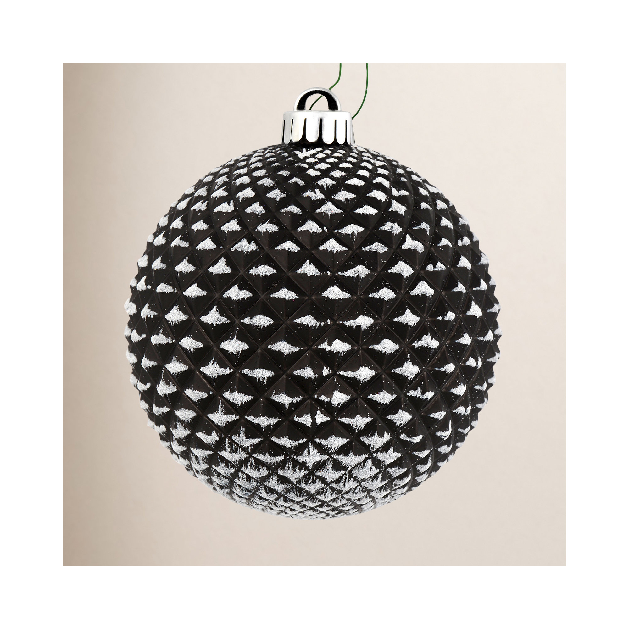 Durian Glitter Ball Ornament, Black