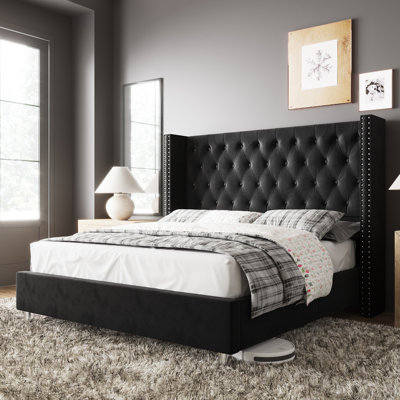 Dryden Upholstered Wingback Bed