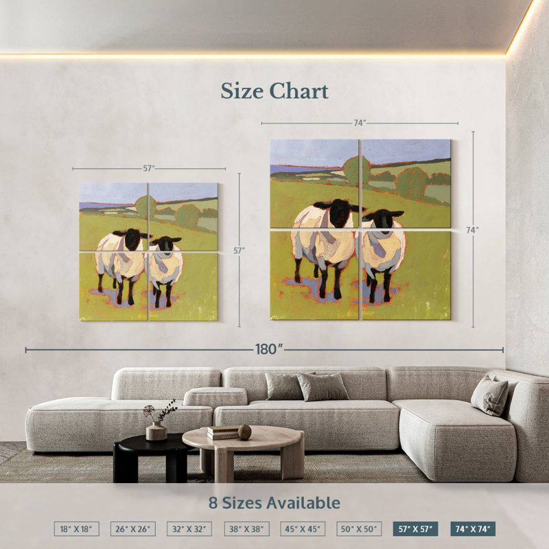 Brampt Suffolk Sheep I, 57" H x 57" W