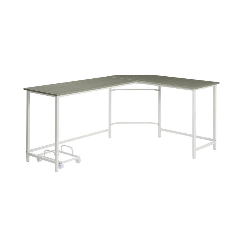 Bureau d'ordinateur en L rectangulaire (sans les chaises de bureau), Gris, Blanc