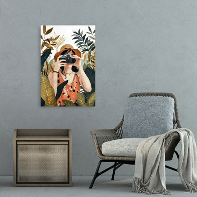 Jungle Photography Woman Vintage Abstract Nature Plant Wall Art Print 1 Piece Wrapped Canvas Wall Art