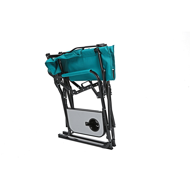 Camping Directors Chair Portable Folding Chair with Side Table, Blue