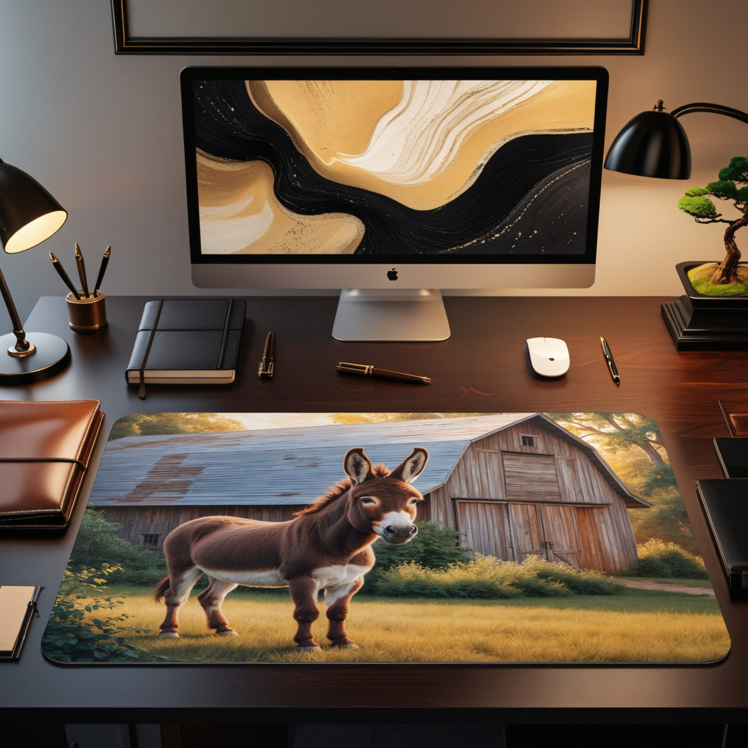 Rustic Farm Donkey Desk Mat
