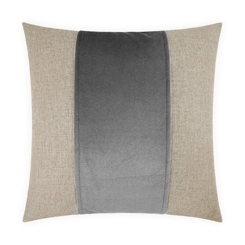 Jefferson Band Throw Pillow, Graphite, Square 22"