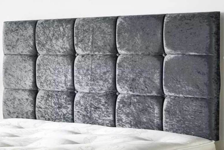 Upholstered Velvet Headboard, Kingsize (5'), Grey
