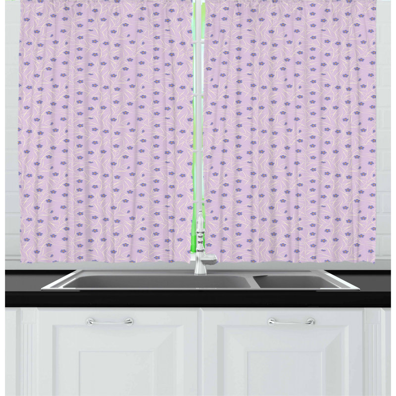Floral Tailored Kitchen Curtain