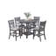 Ensemble de table haute de 5 pièces comprenant une table ronde et 4 chaises grises-1576687878