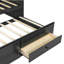 Lit simple tapissier en bois avec lit gigogne et 2 tiroirs de rangement-1990347819