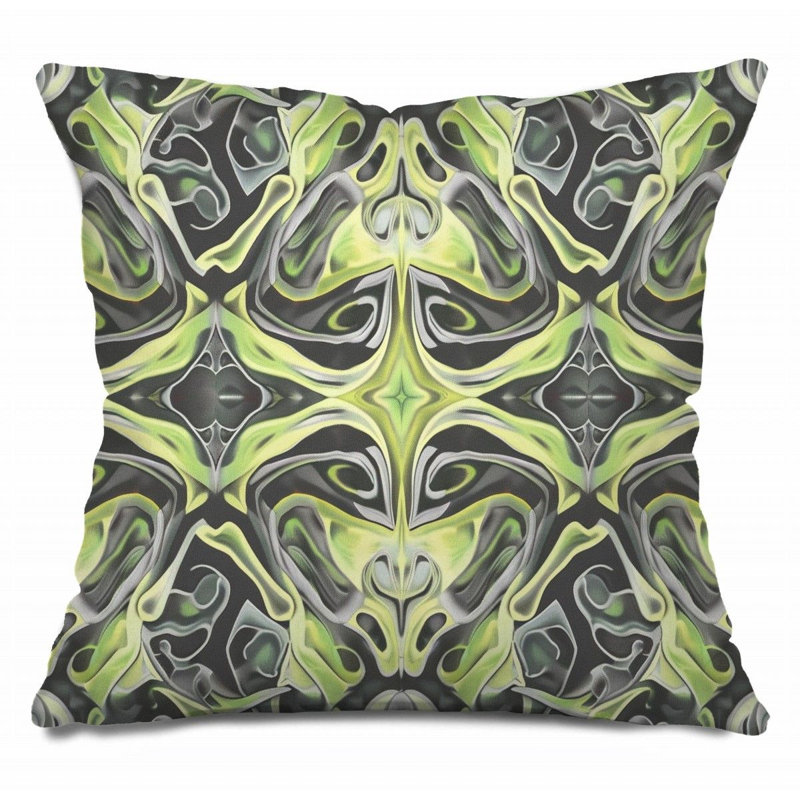 Coussin géométrique à motif géométrique abstrait, H 20 po x l 20 po