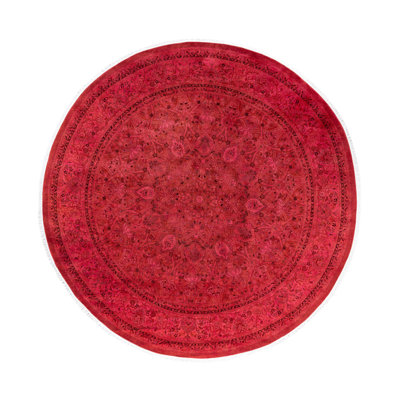 Huckstep One-of-a-Kind 8' 1" X 8' 1" Round Wool Area Rug Pink