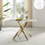 Chanden Luxury Marble Effect Glass 4 Seater Dining Table - Modern Statement Design-1543122372-1537892243