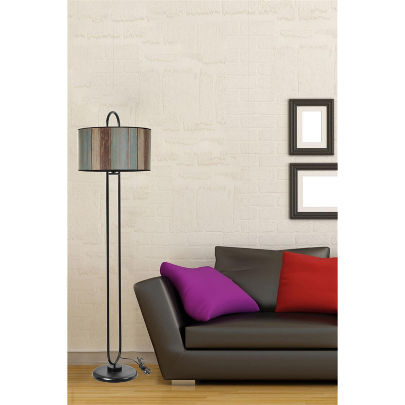 Luro Stylish Floor Lamp, 100% Metal Construction, 5.9 in Leg Diameter, 67 in Height, 17.7 in Shade Diameter, 9.4 in Shade Height | Oven Dried Paint Finish | E27 Socket, Max 60W | Perfect for Living Room & Bedroom Decor