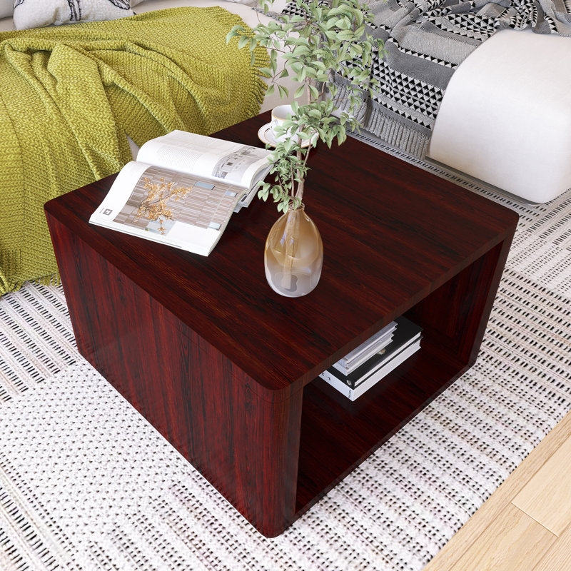 Table basse carrée pour le salon, Marron foncé