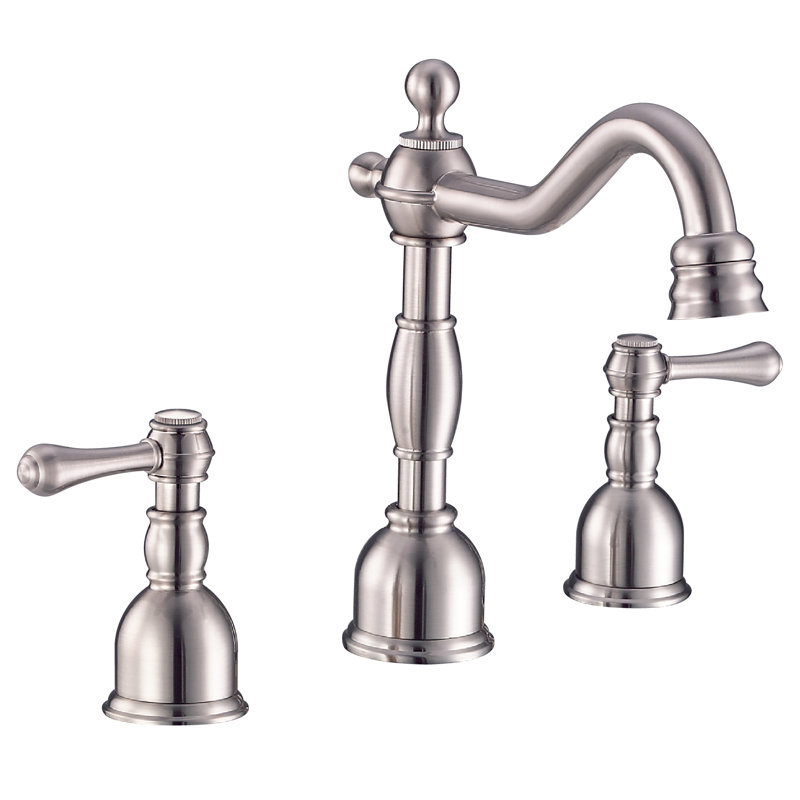 Opulence Widespread Bathroom Faucet with Drain Assembly, Brushed Nickel