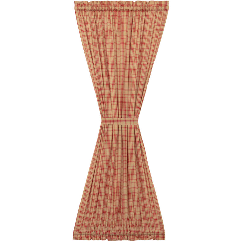 Sawyer Mill Room Darkening Single Panel, Country Red/Dark Tan, 40" W x 72" L